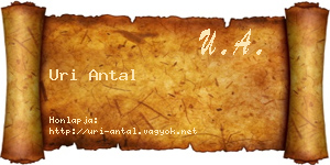 Uri Antal névjegykártya